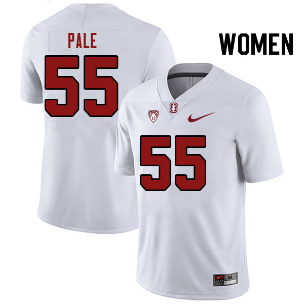 Women #55 Simione Pale Stanford Cardinal College Football Jerseys Stitched Sale-White - Click Image to Close